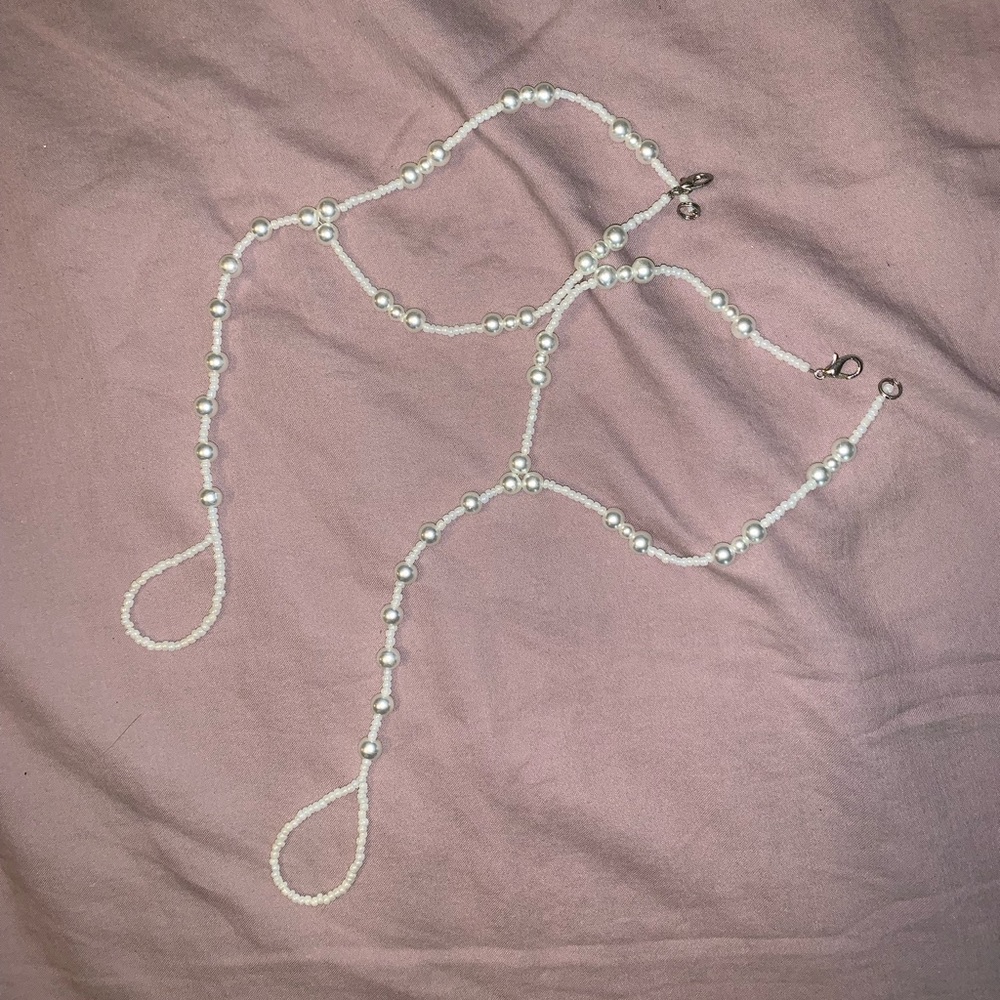 Pearl ankle bracelet/ toe ring